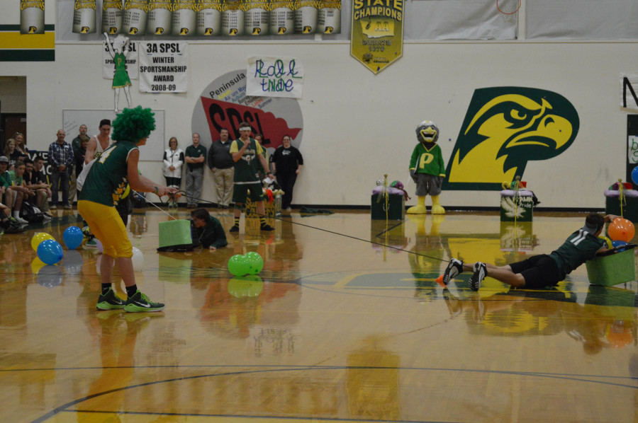 Juniors struggle to hang on during Hungry Hungry Hippos game.