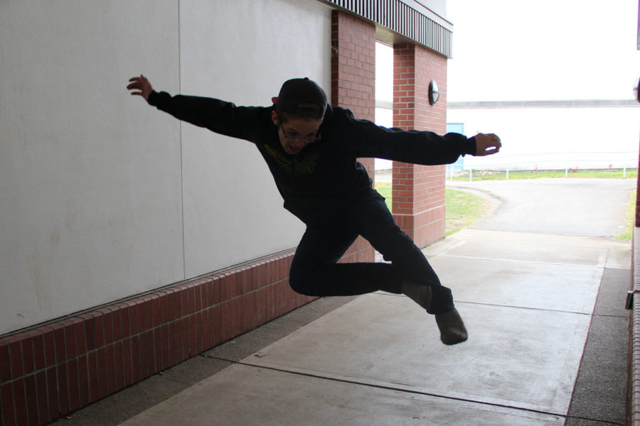 Riley Wynn jumping for joy.