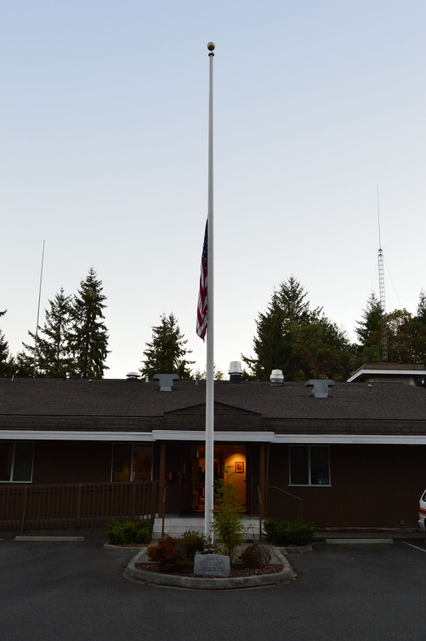 The flag will remain at half mast throughout the day at Gig Harbor Fire Station 5-1 on Kimball Drive. 
