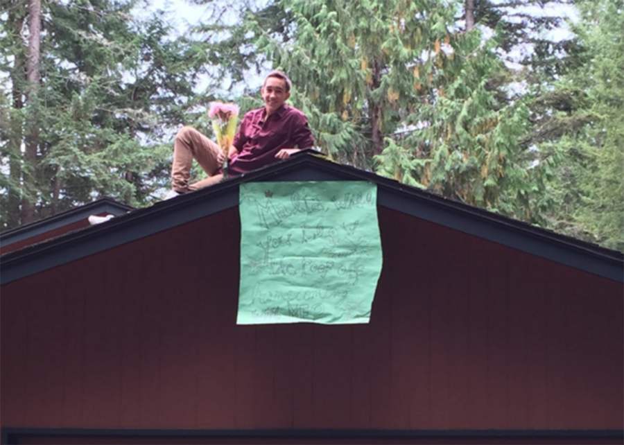 Marten poses on his roof.