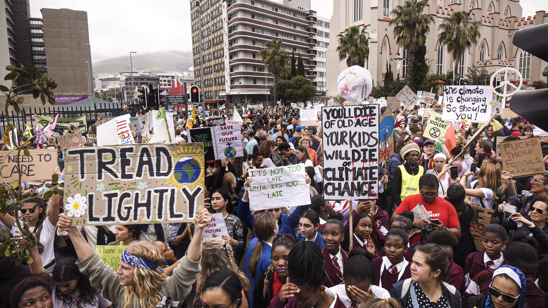 Protestors gather in Cape Town, South Africa